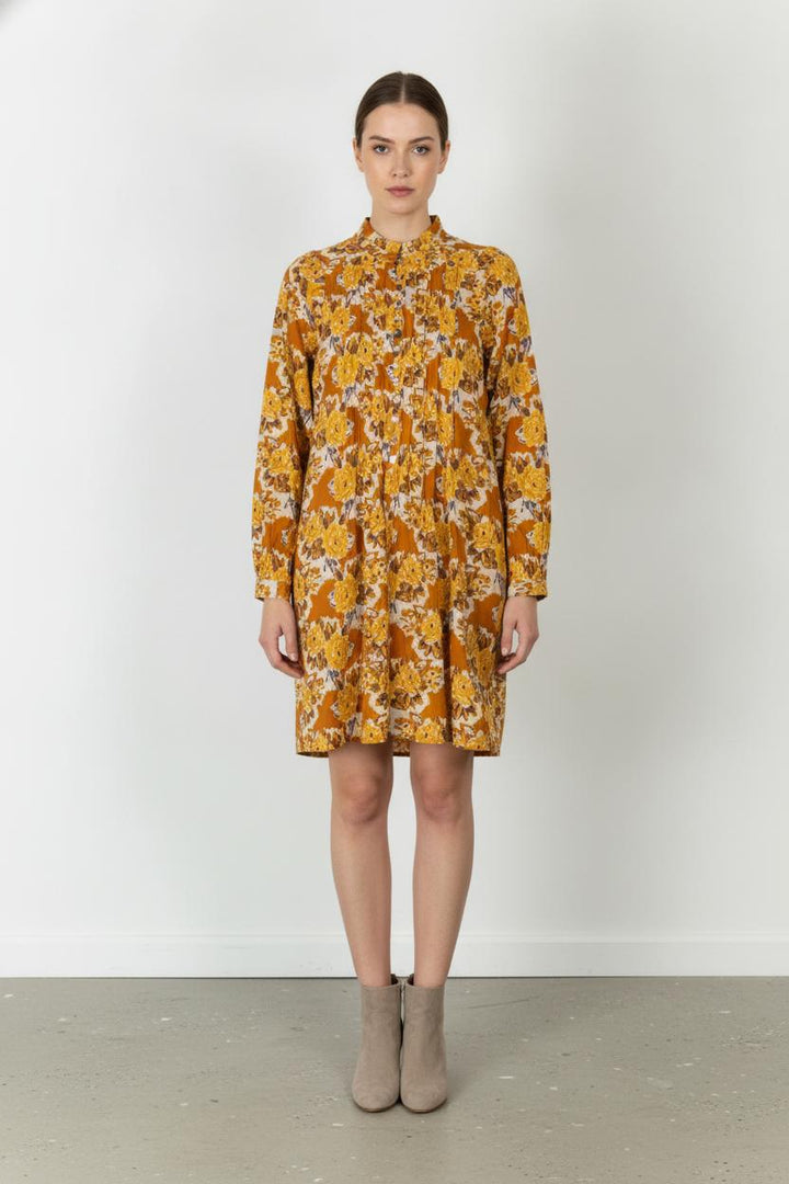 Robe Fleurie Jaune et Orange - Taille M/38 de la marque Suncoo | PARAD106806 - Vendu par Paradigme - Image 1