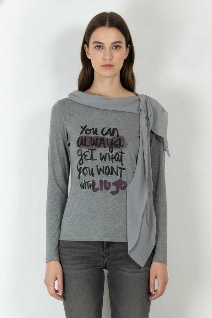 T-shirt Manches Longues Gris - Taille L/40 de la marque Liu Jo | PARAD106816 - Vendu par Paradigme - Image 1
