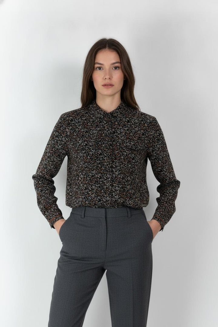 Chemise Marron et Noire - Taille L/40 de la marque Garance Paris | PARAD106818 - Vendu par Paradigme - Image 1