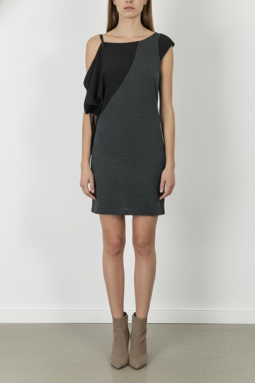 Robe Asymétrique Noire et Grise - Taille L/40 de la marque Liu Jo | PARAD106820 - Vendu par Paradigme - Image 1