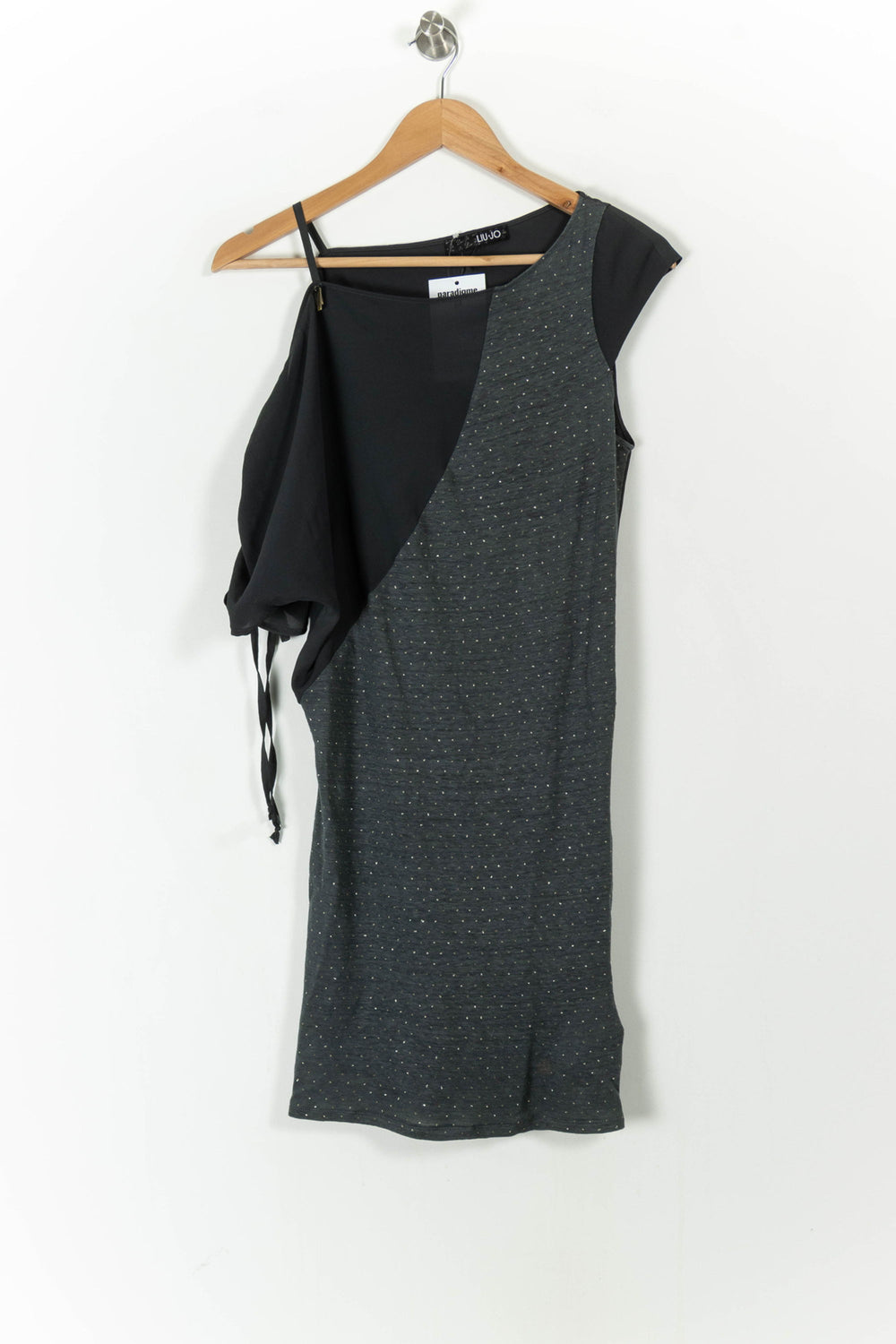 Robe Asymétrique Noire et Grise - Taille L/40 de la marque Liu Jo | PARAD106820 - Vendu par Paradigme - Image 2