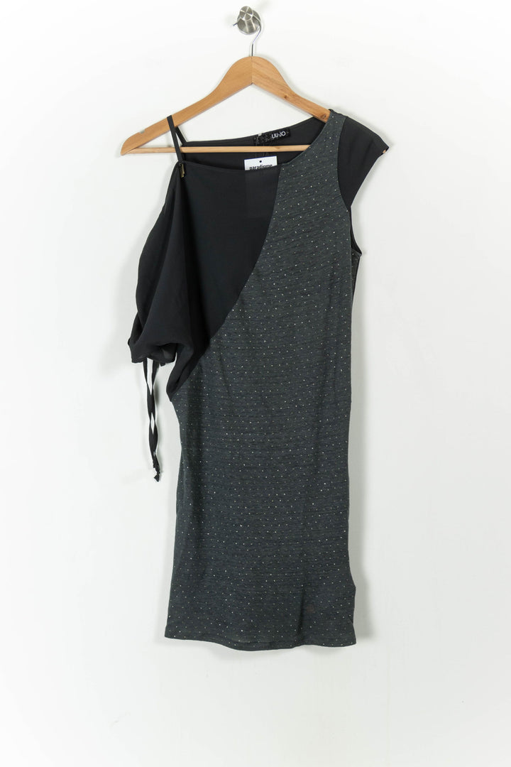 Robe Asymétrique Noire et Grise - Taille L/40 de la marque Liu Jo | PARAD106820 - Vendu par Paradigme - Image 2