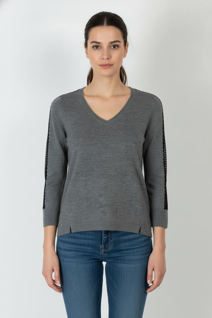 Pull Gris et Noir - Taille S/36 de la marque Gerard Darel | PARAD106823 - Vendu par Paradigme - Image 1
