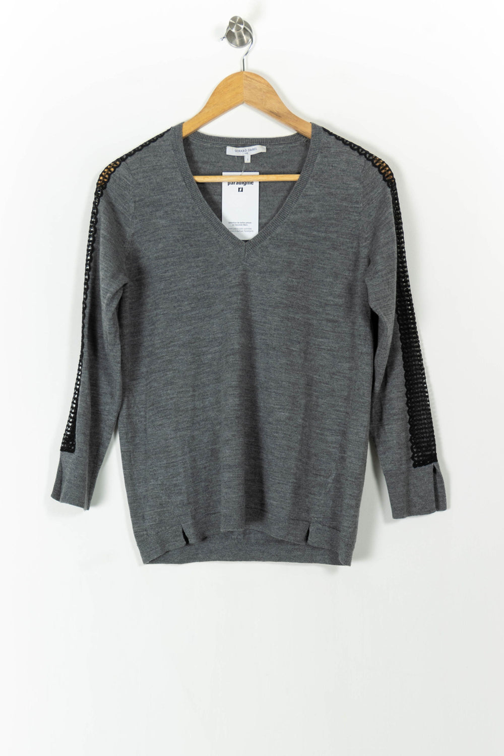 Pull Gris et Noir - Taille S/36 de la marque Gerard Darel | PARAD106823 - Vendu par Paradigme - Image 2