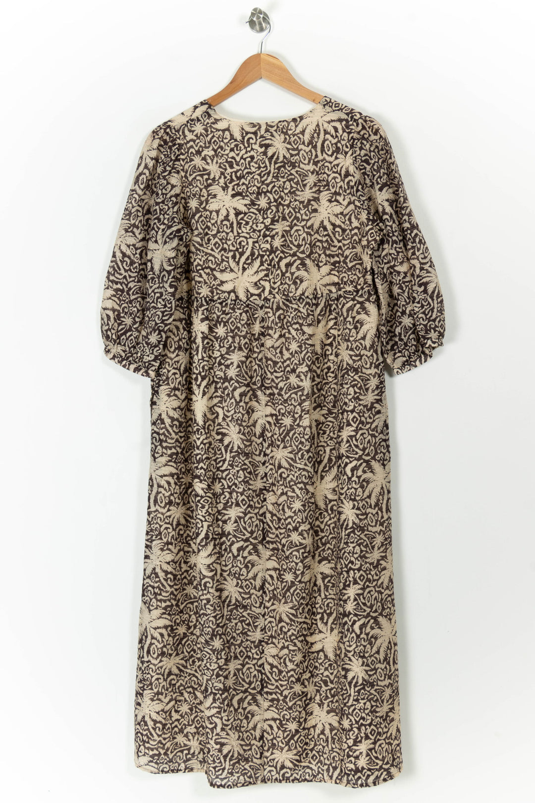 Robe Midi Marron et Beige - Taille M/38 de la marque La Fée Maraboutée | PARAD106827 - Vendu par Paradigme - Image 4