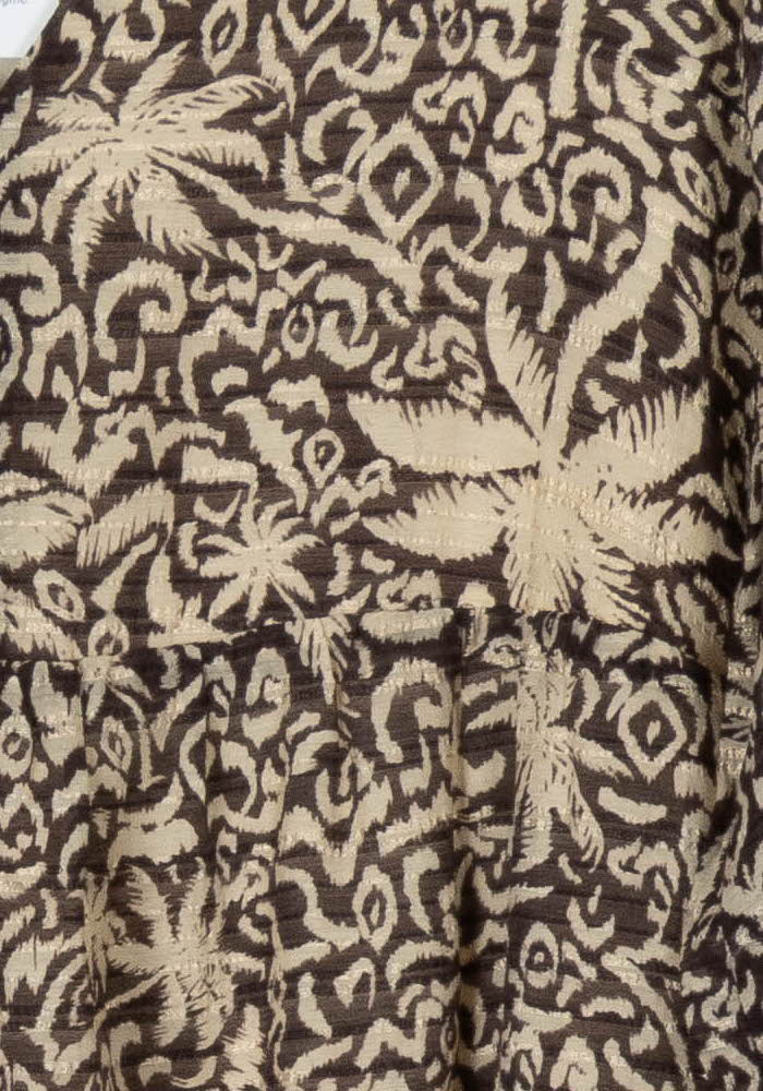 Robe Midi Marron et Beige - Taille M/38 de la marque La Fée Maraboutée | PARAD106827 - Vendu par Paradigme - Image 3