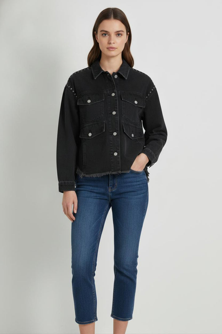 Veste en Jean Noire - Taille XS/34 de la marque All Saints | PARAD106846 - Vendu par Paradigme - Image 1