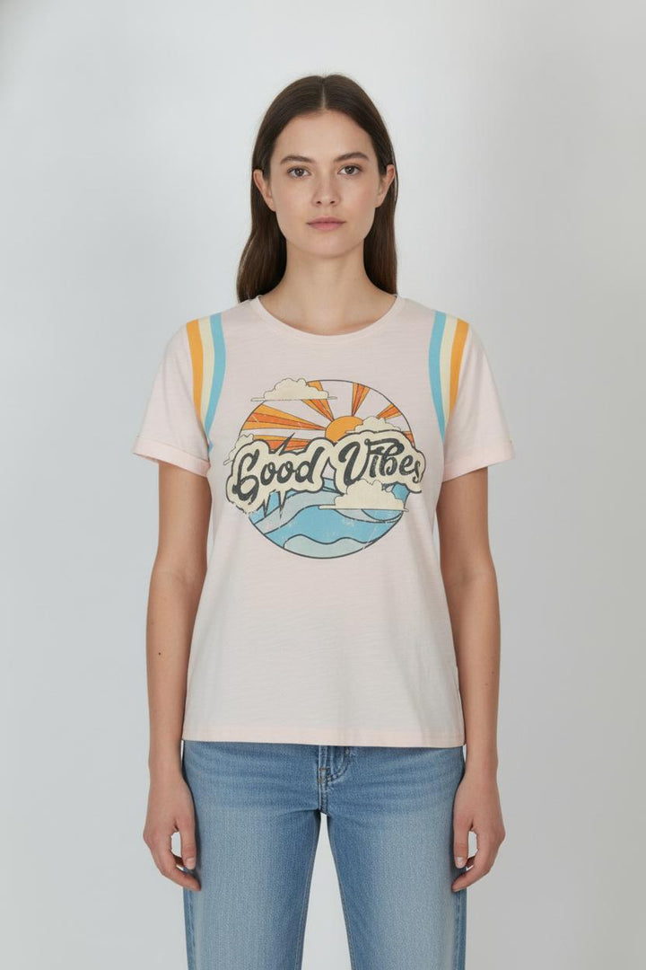 Tee-shirt Rose et Bleu - Taille M/38 de la marque Wild | PARAD106848 - Vendu par Paradigme - Image 1