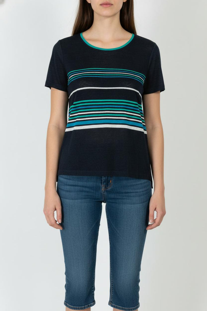 Tee-shirt Rayé Bleu et Vert - Taille L/40 de la marque Gerard Darel | PARAD106852 - Vendu par Paradigme - Image 1