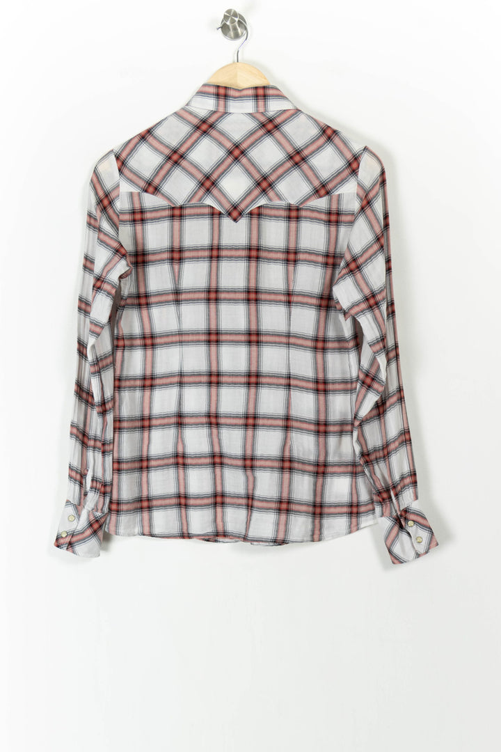 Chemise à Carreaux Blanche et Rouge - Taille S/36 de la marque Maje | PARAD106866 - Vendu par Paradigme - Image 4