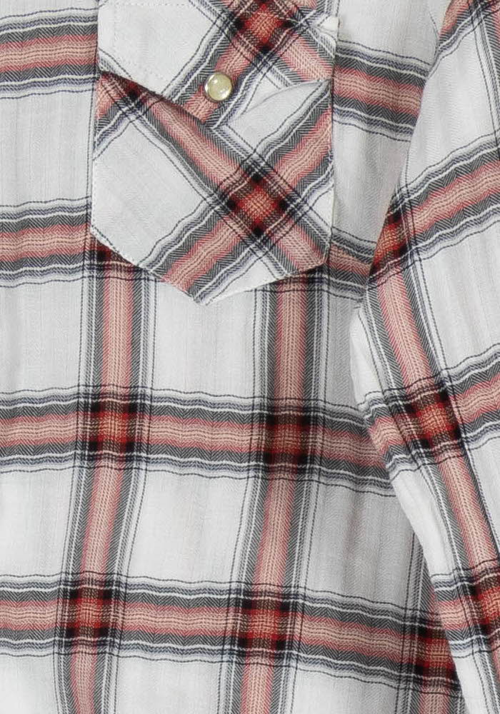 Chemise à Carreaux Blanche et Rouge - Taille S/36 de la marque Maje | PARAD106866 - Vendu par Paradigme - Image 3