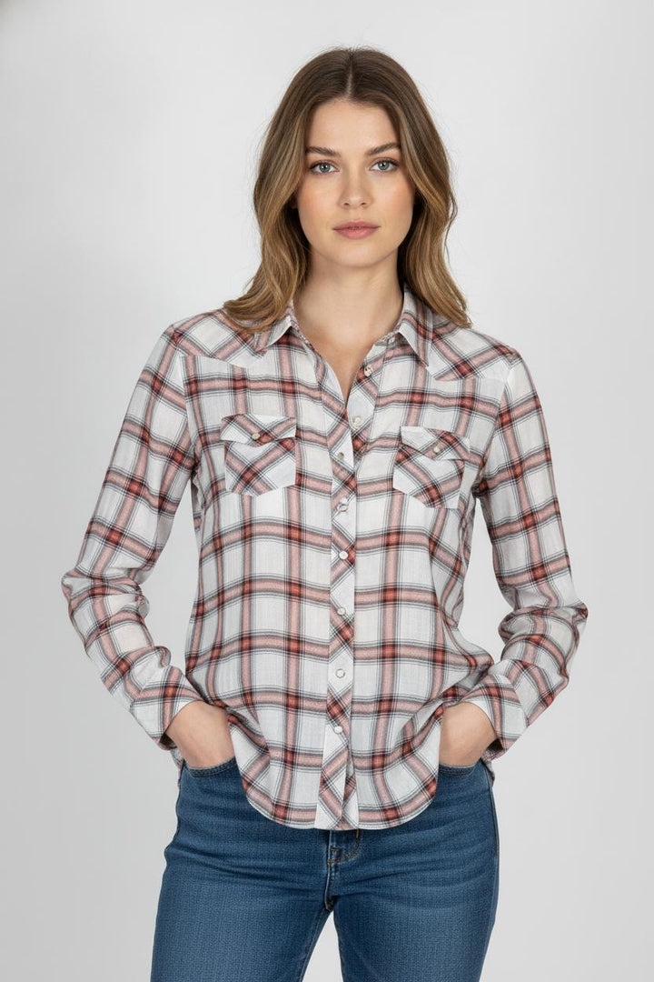 Chemise à Carreaux Blanche et Rouge - Taille S/36 de la marque Maje | PARAD106866 - Vendu par Paradigme - Image 1
