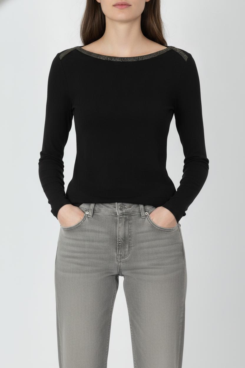 Tee-shirt à Manches Longues Noir - Taille S/36 de la marque Des petits hauts | PARAD106871 - Vendu par Paradigme - Image 1