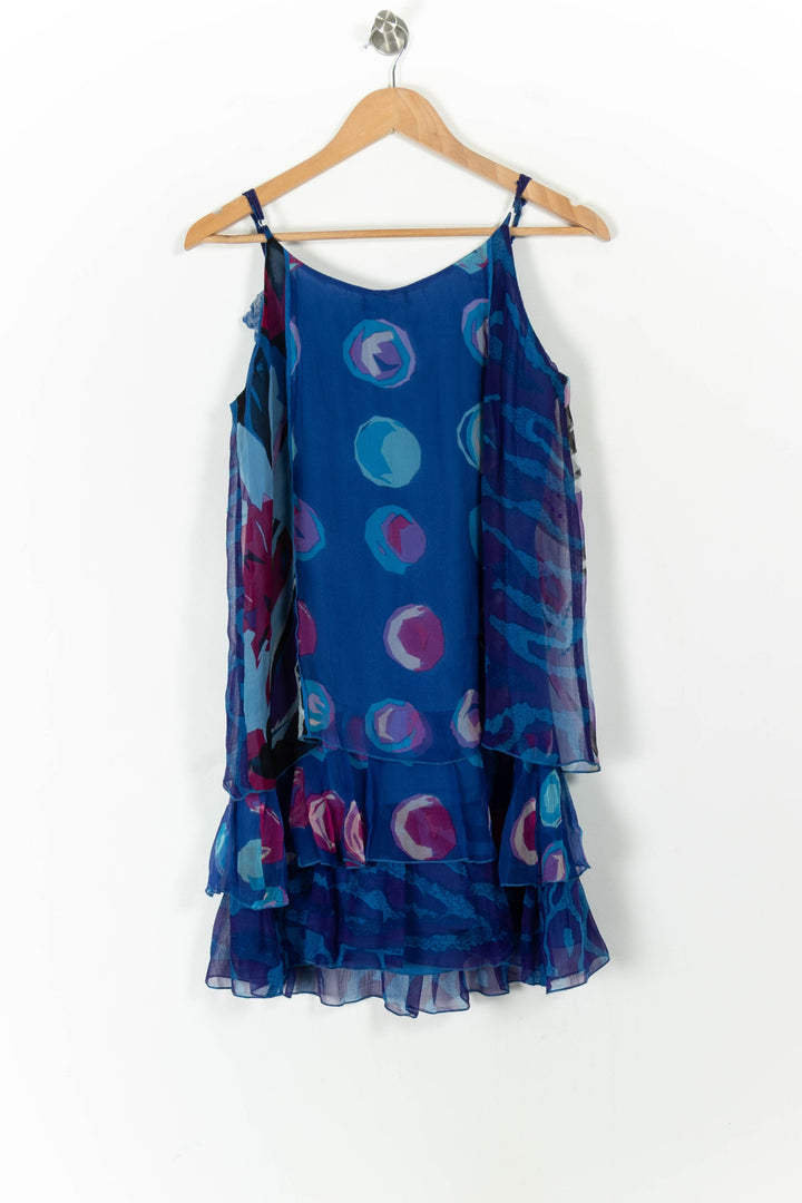 Robe Volantée Bleue - Taille S/36 de la marque Derhy | PARAD106872 - Vendu par Paradigme - Image 4