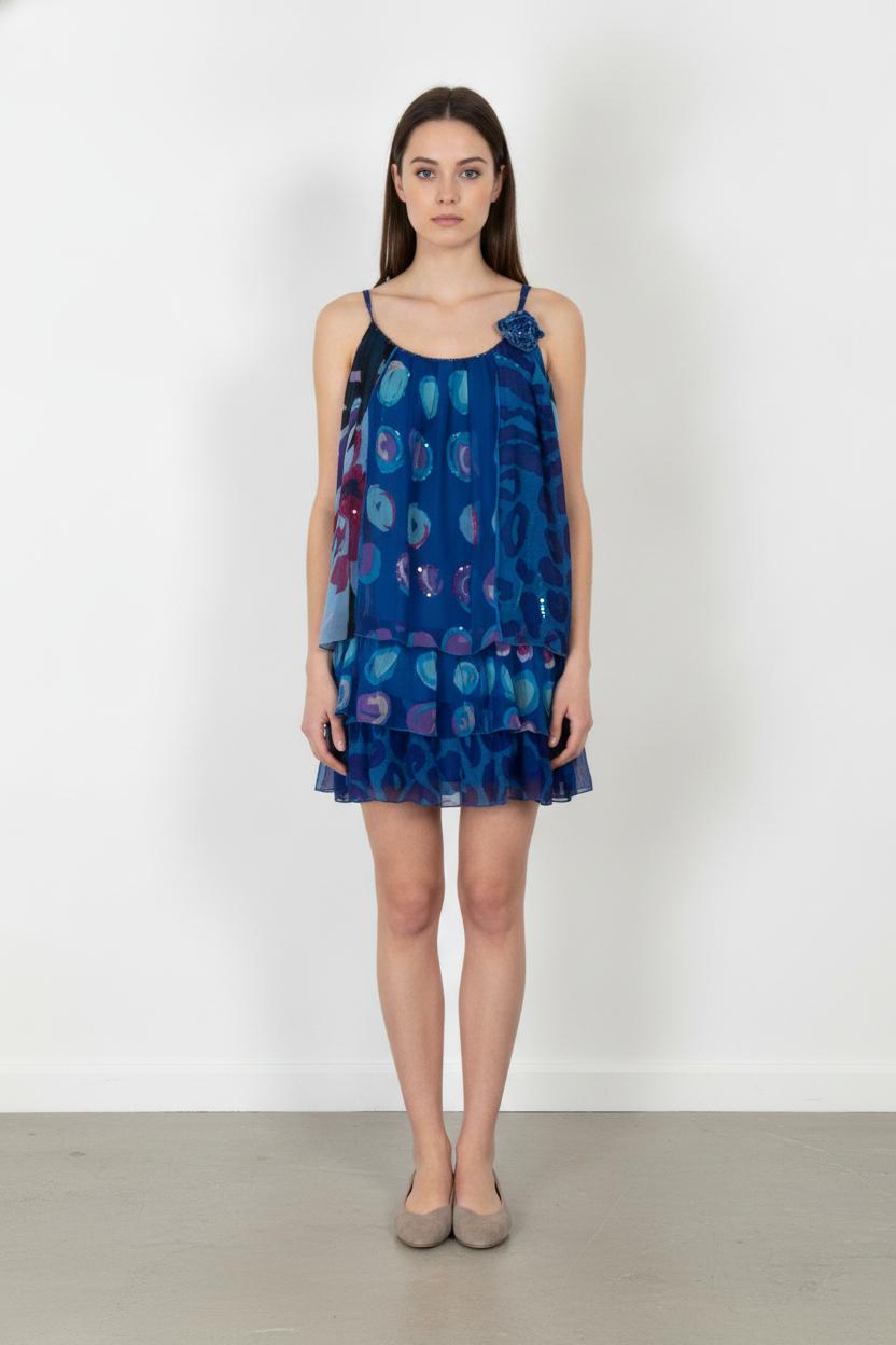 Robe Volantée Bleue - Taille S/36 de la marque Derhy | PARAD106872 - Vendu par Paradigme - Image 1