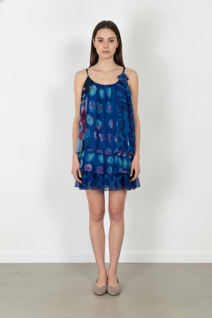 Robe Volantée Bleue - Taille S/36 de la marque Derhy | PARAD106872 - Vendu par Paradigme - Image 1