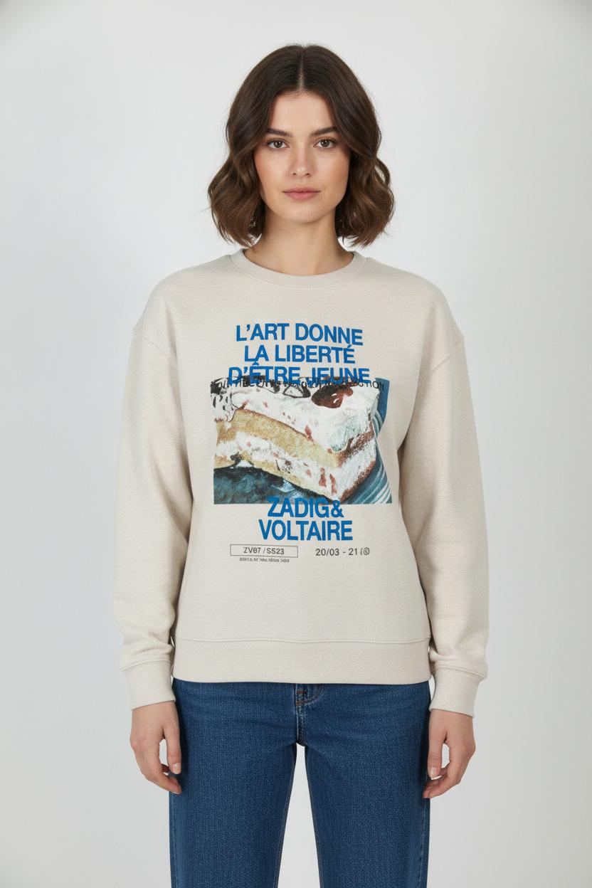 Sweatshirt Beige - Taille XS/34 de la marque Zadig&Voltaire | PARAD106873 - Vendu par Paradigme - Image 1