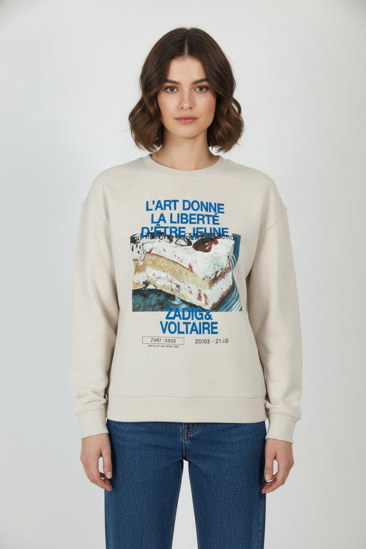 Sweatshirt Beige - Taille XS/34 de la marque Zadig&Voltaire | PARAD106873 - Vendu par Paradigme - Image 1