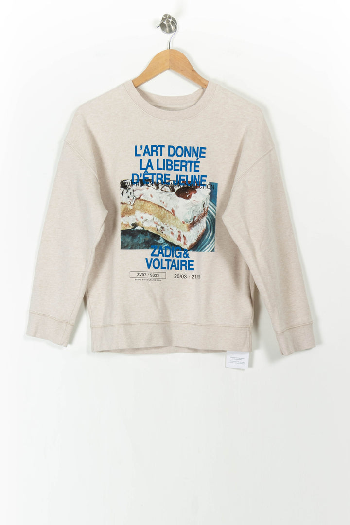 Sweatshirt Beige - Taille XS/34 de la marque Zadig&Voltaire | PARAD106873 - Vendu par Paradigme - Image 2