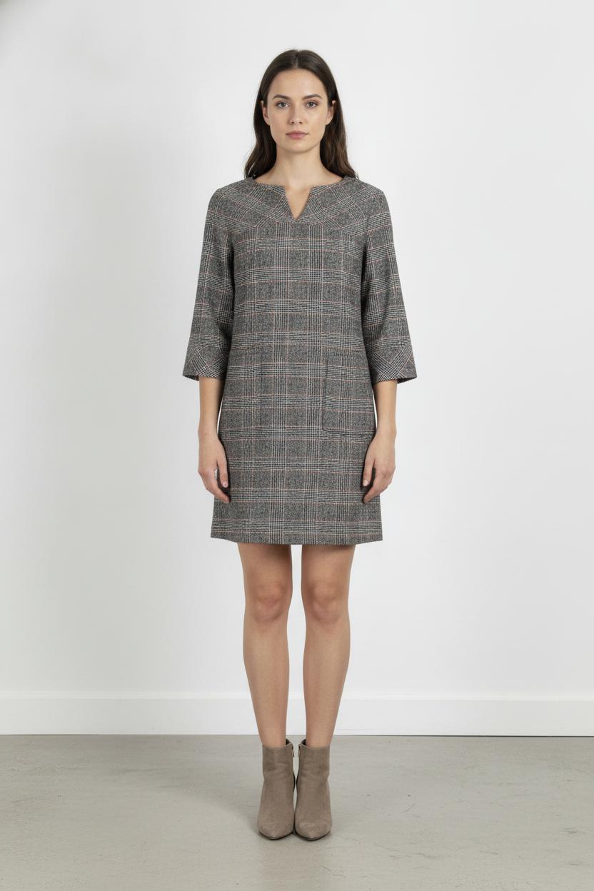 Robe Courte Grise et Rouge - Taille XXL/44 de la marque Caroll | PARAD106883 - Vendu par Paradigme - Image 1