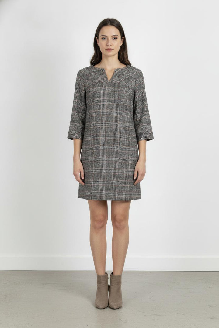 Robe Courte Grise et Rouge - Taille XXL/44 de la marque Caroll | PARAD106883 - Vendu par Paradigme - Image 1