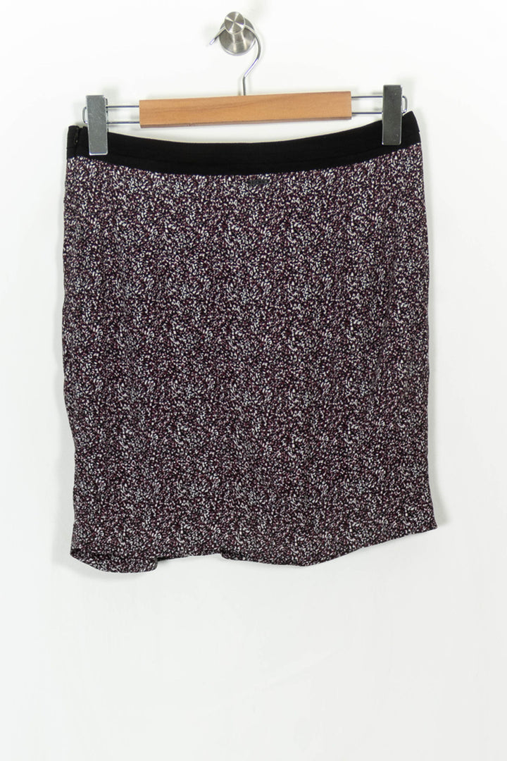 Jupe Courte Bordeaux et Noire - Taille M/38 de la marque IKKS | PARAD106901 - Vendu par Paradigme - Image 4