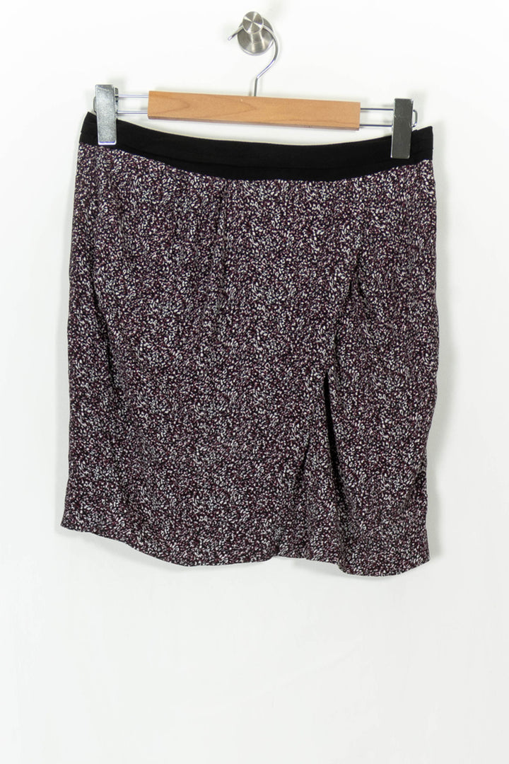 Jupe Courte Bordeaux et Noire - Taille M/38 de la marque IKKS | PARAD106901 - Vendu par Paradigme - Image 2