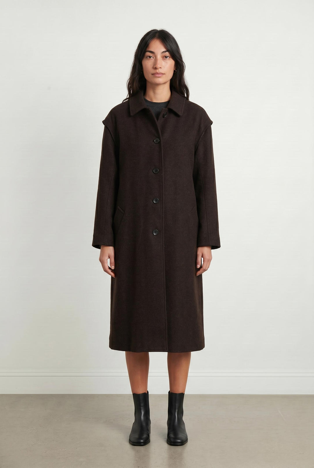 Manteau Marron - Taille M/38 de la marque Agnès b. | PARAD106910 - Vendu par Paradigme - Image 1