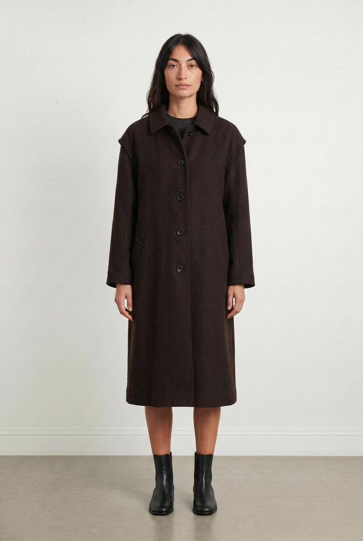 Manteau Marron - Taille M/38 de la marque Agnès b. | PARAD106910 - Vendu par Paradigme - Image 1