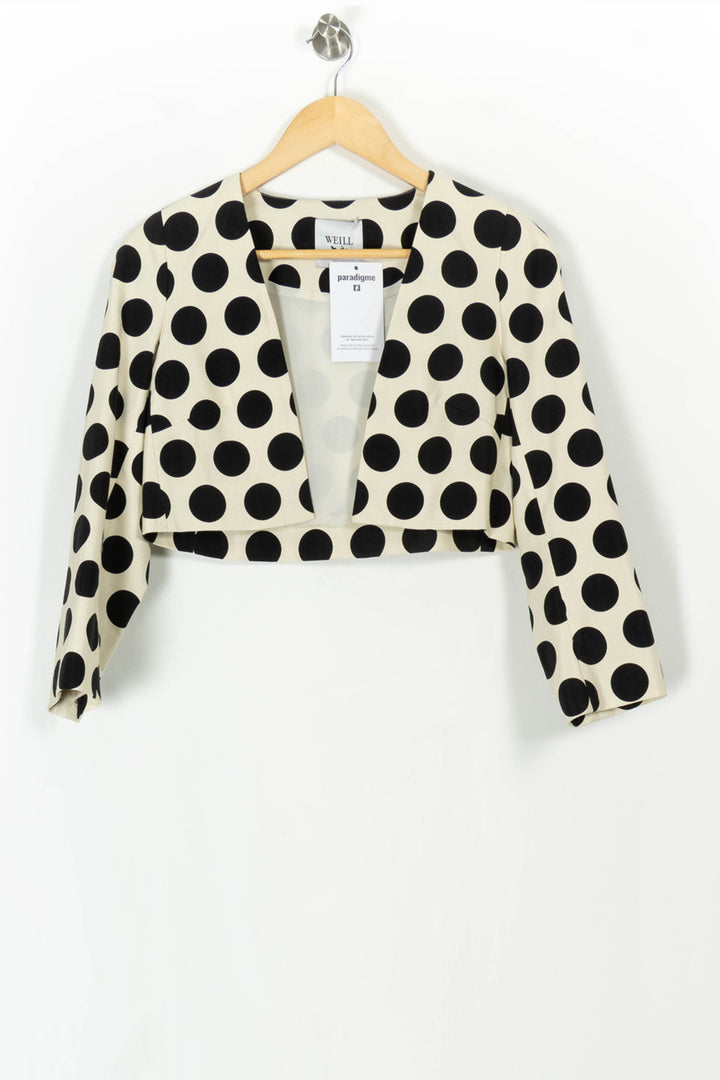 Veste Courte Écrue et Noire - Taille M/38 de la marque Weill | PARAD106912 - Vendu par Paradigme - Image 2