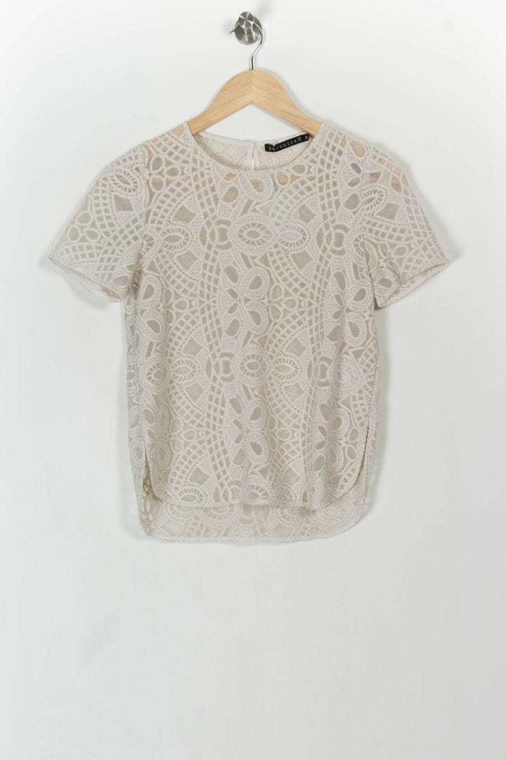 Top Dentelle Beige - Taille S/36 de la marque Bérénice | PARAD106934 - Vendu par Paradigme - Image 2
