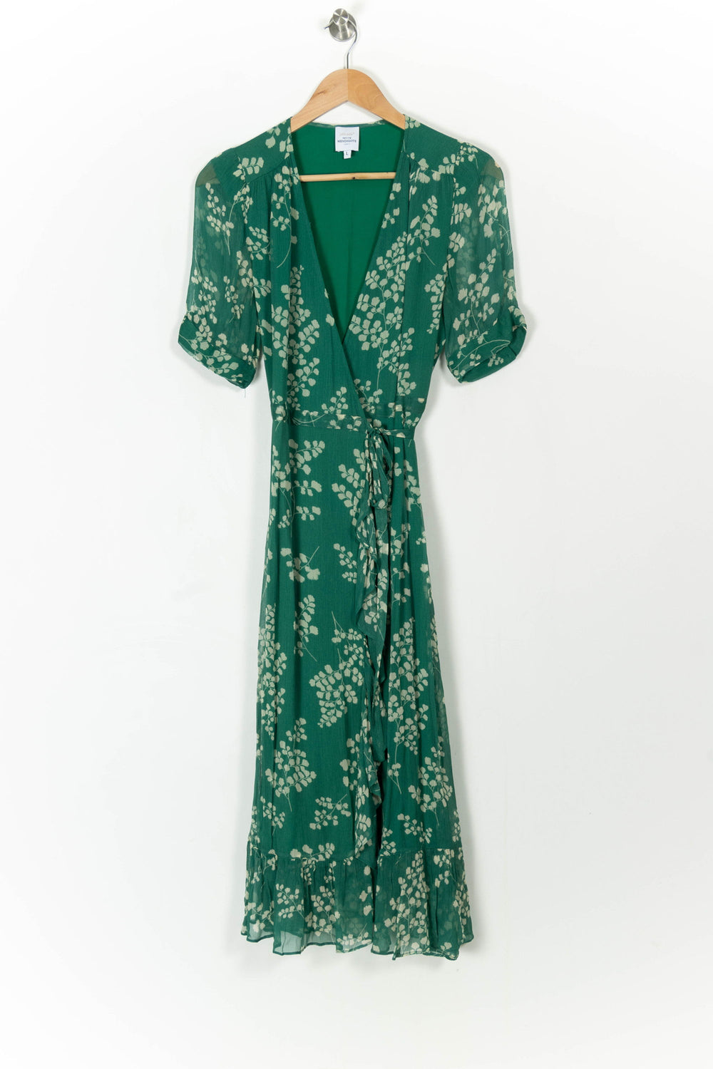 Robe portefeuille verte et blanche - Taille L/40 de la marque Petite Mendigote | PARAD106937 - Vendu par Paradigme - Image 2