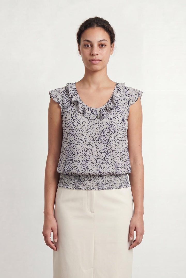 Blouse Blanche et Bleue - Taille L/40 de la marque Sud express | PARAD106943 - Vendu par Paradigme - Image 1
