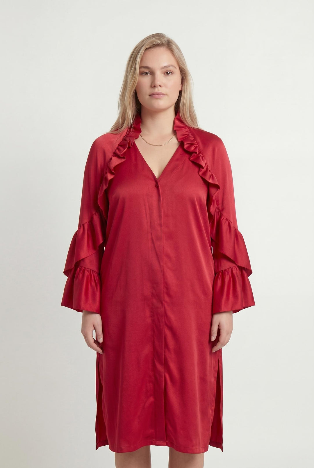 Veste Longue Rouge - Taille XL/42 de la marque Indies | PARAD106958 - Vendu par Paradigme - Image 1