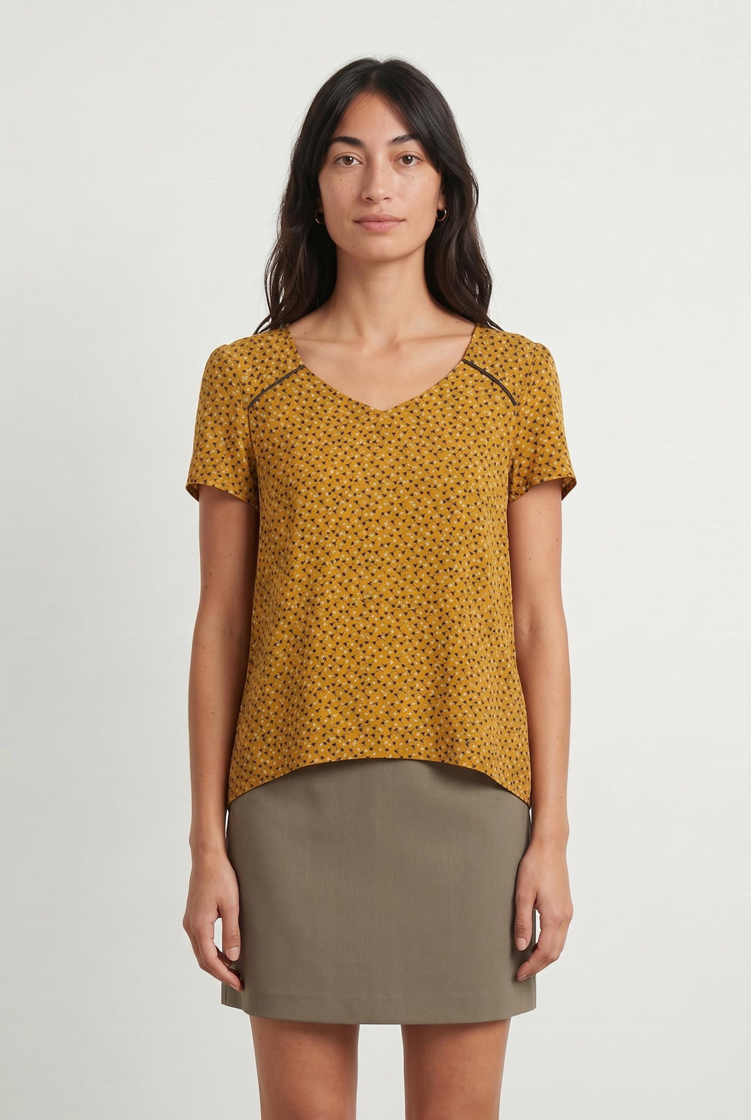 Blouse Jaune et Noire - Taille M/38 de la marque Comptoir des Cotonniers | PARAD106964 - Vendu par Paradigme - Image 1