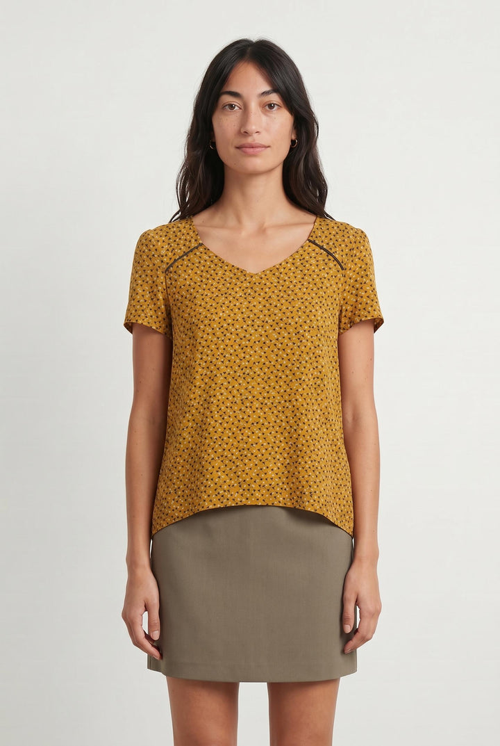 Blouse Jaune et Noire - Taille M/38 de la marque Comptoir des Cotonniers | PARAD106964 - Vendu par Paradigme - Image 1