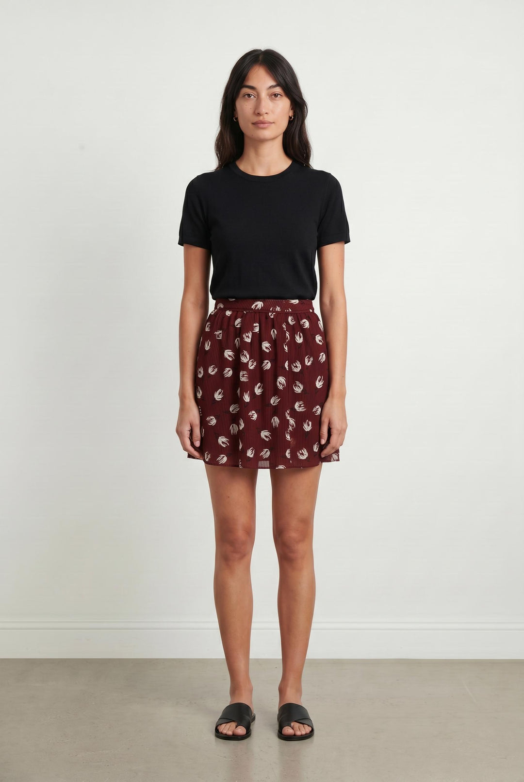 Jupe Midi Bordeaux et Blanche - Taille S/36 de la marque Comptoir des Cotonniers | PARAD106971 - Vendu par Paradigme - Image 1