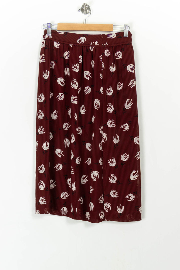 Jupe Midi Bordeaux et Blanche - Taille S/36 de la marque Comptoir des Cotonniers | PARAD106971 - Vendu par Paradigme - Image 2