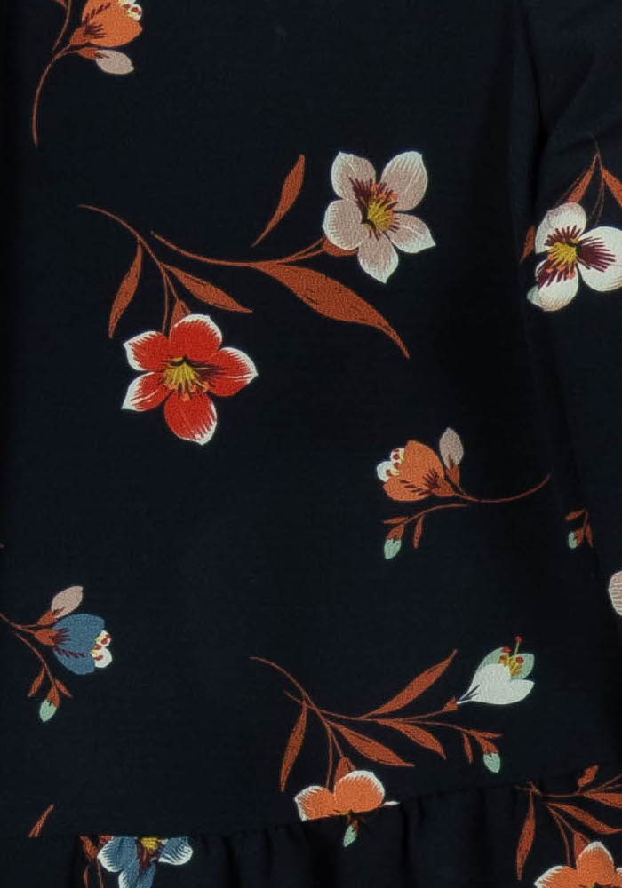 Blouse Fleurie Bleu et Orange - Taille M/38 de la marque I.Code | PARAD106972 - Vendu par Paradigme - Image 3