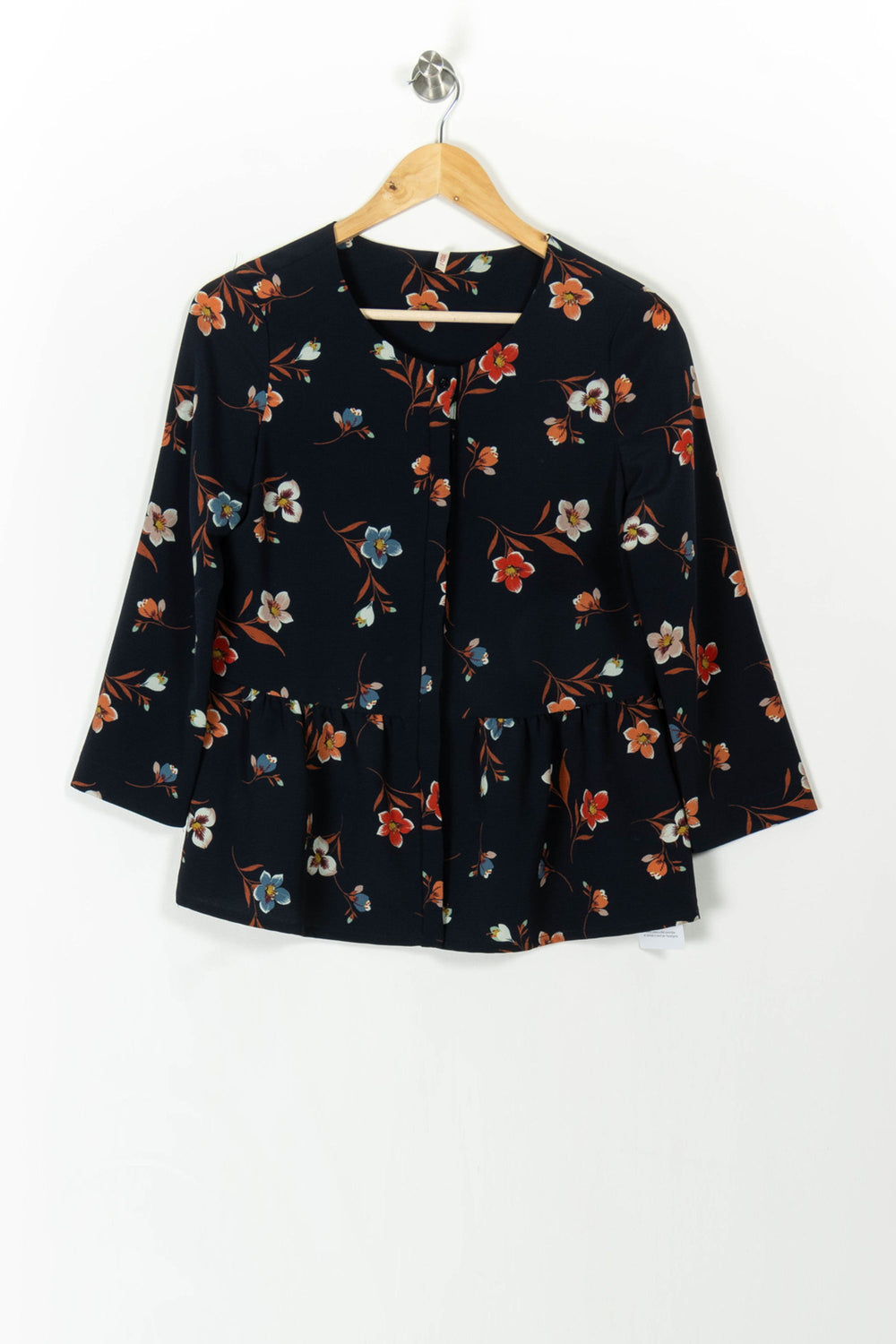 Blouse Fleurie Bleu et Orange - Taille M/38 de la marque I.Code | PARAD106972 - Vendu par Paradigme - Image 2