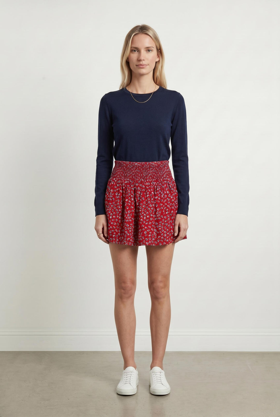Jupe Fleurie Rouge et Bleu - Taille M/38 de la marque Bérénice | PARAD106973 - Vendu par Paradigme - Image 1