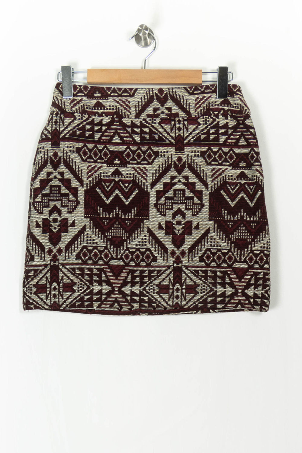 Jupe Courte Bordeaux et Beige - Taille L/40 de la marque Kookai | PARAD106975 - Vendu par Paradigme - Image 2