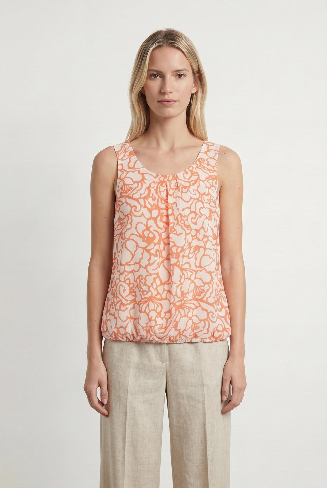 Débardeur Orange et Blanc - Taille M/38 de la marque La Fée Maraboutée | PARAD106976 - Vendu par Paradigme - Image 1