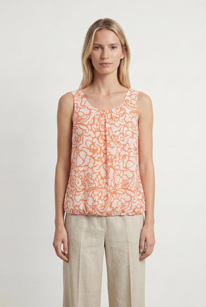 Débardeur Orange et Blanc - Taille M/38 de la marque La Fée Maraboutée | PARAD106976 - Vendu par Paradigme - Image 1