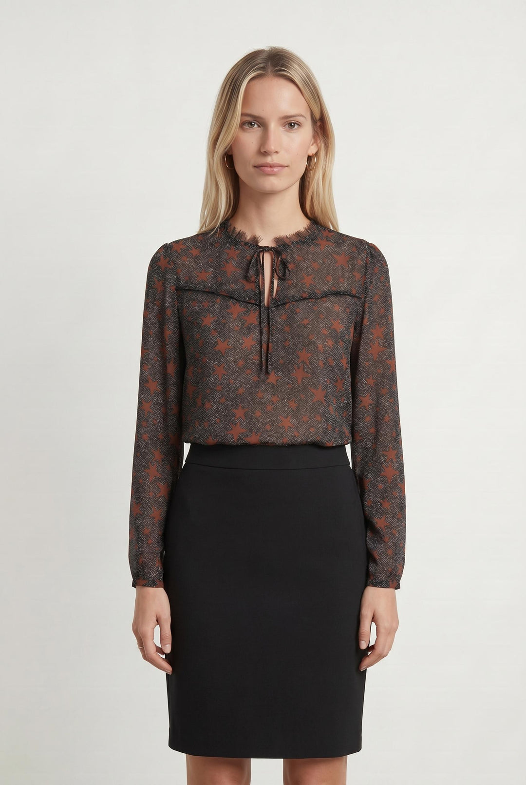 Blouse Noire et Rouge - Taille M/38 de la marque IKKS | PARAD106981 - Vendu par Paradigme - Image 1