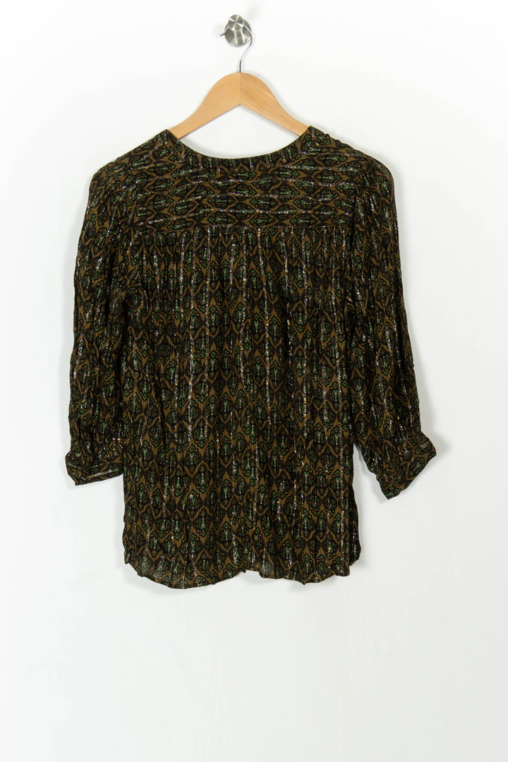 Blouse Verte et Noire - Taille S/36 de la marque Maison 123 | PARAD106983 - Vendu par Paradigme - Image 4