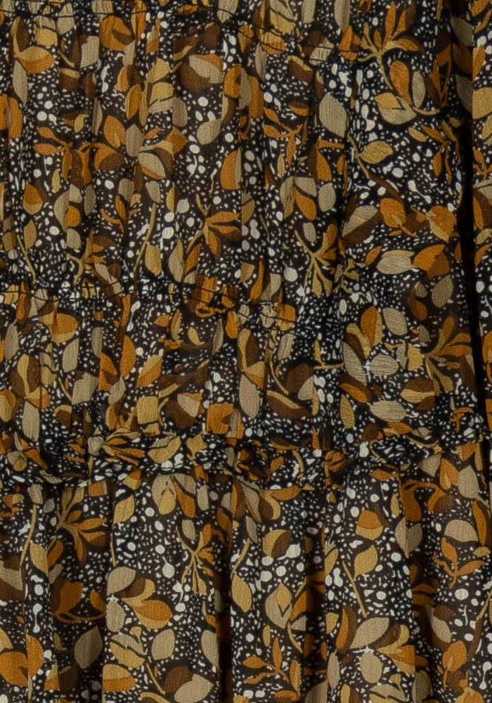Robe Fleurie Marron et Jaune - Taille S/36 de la marque ba&sh | PARAD106986 - Vendu par Paradigme - Image 3