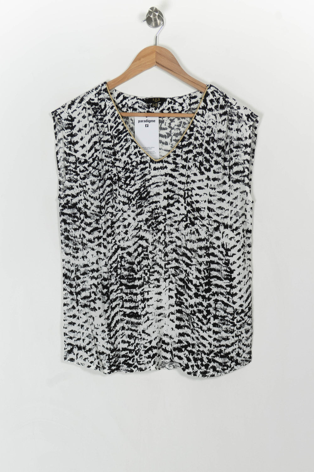 Blouse Noire et Blanche - Taille S/36 de la marque Maison 123 | PARAD106987 - Vendu par Paradigme - Image 2