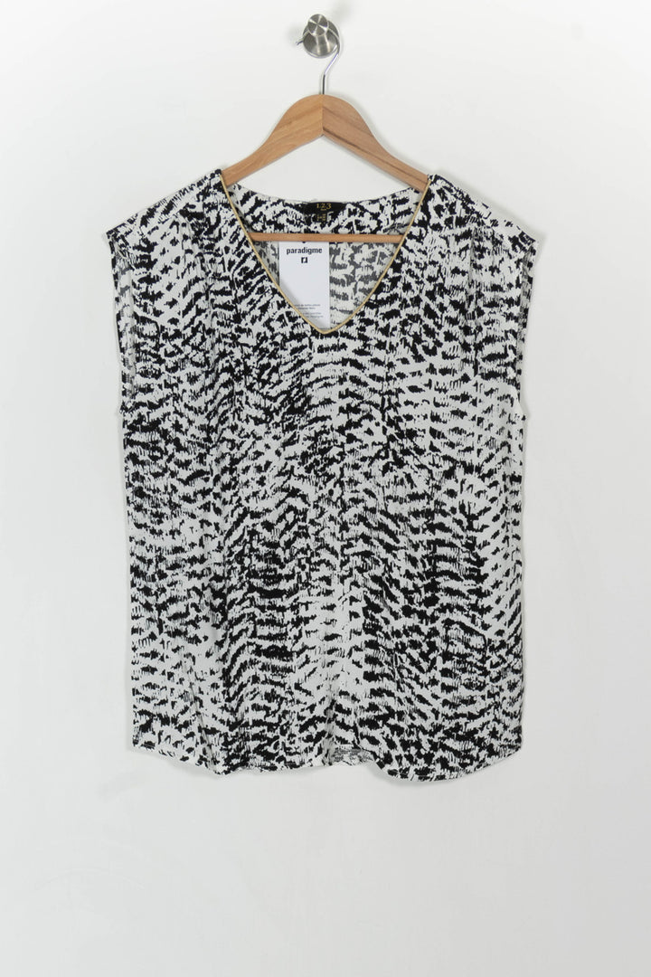 Blouse Noire et Blanche - Taille S/36 de la marque Maison 123 | PARAD106987 - Vendu par Paradigme - Image 2