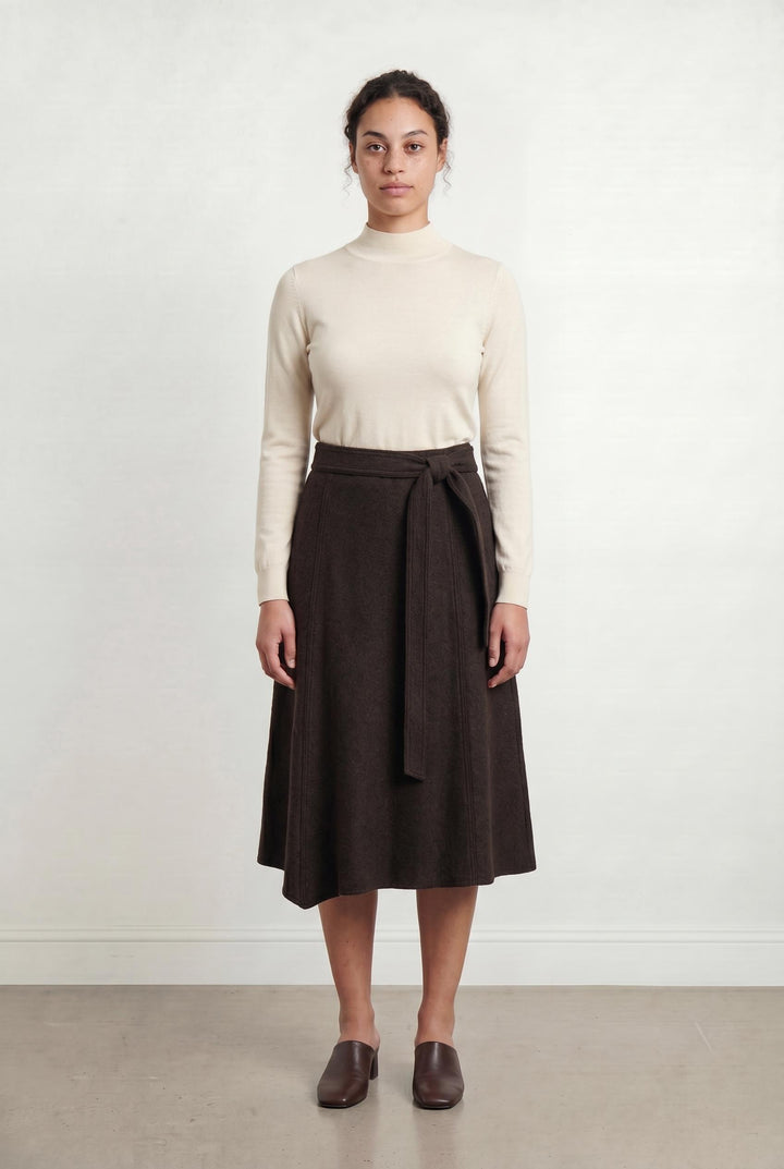Jupe Midi Marron - Taille L/40 de la marque Bérénice | PARAD106997 - Vendu par Paradigme - Image 1